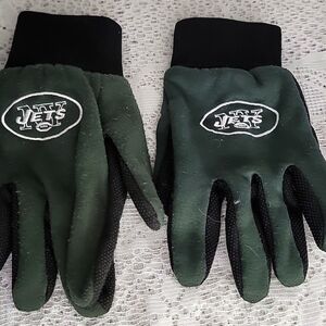 NFL New York Jets football gardening warm gloves green and black